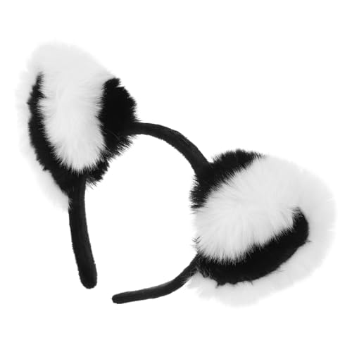 Ipetboom Kleines Waschbär Stirnband Party Anzieh Tierohren Waschbär Ohren Haarband Waschbär Ohren Haarreifen Kostüm Kopfbedeckung Rehkitz Ohren Pelz Stirnband Stirnbänder von Ipetboom