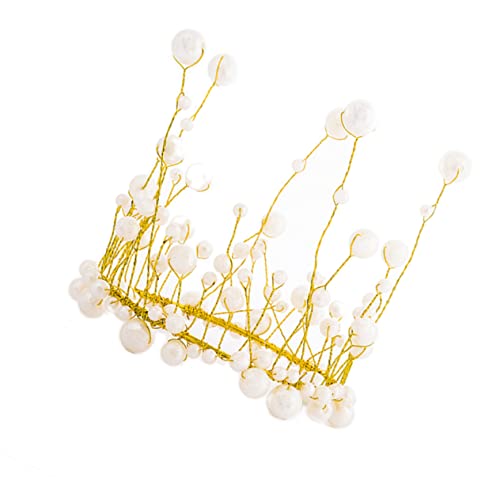 Ipetboom Kopfschmuck hochzeitsdeko Kuchenkrone Baby-Dekor Backdekoration Tiara Ornament Kuchendeckel Kuchendekoration Hochzeit Perle Kopfbedeckung Geburtstagskuchen Zylinder schmücken von Ipetboom