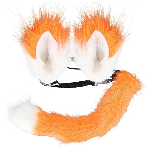 Ipetboom Kostüm Set Katzenohren und Fuchsschwanz Kunstpelz Verstellbares Biegsames Stirnband Leichtes Karneval Accessoire für Halloween Party und Cosplay Langlebiges Plüschmaterial Einfach von Ipetboom