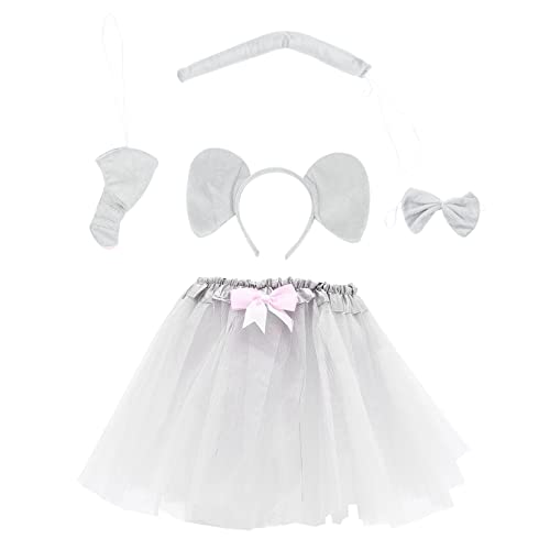 Ipetboom Kostüm Set mit Haarschmuck Tutu Rock und Nase Langlebige Bequeme Tierkostüm Accessoires für Karneval Halloween und Kostümpartys von Ipetboom
