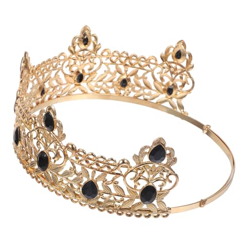 Ipetboom Kronen-haarschmuck Kostüm Kronen Krone Für König Cosplay Retro-königskrone Antike Königskrone Wiederverwendbare Königskrone Königskronen Für Leistung Männerkrone Golden Legierung von Ipetboom