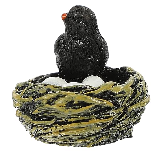 Ipetboom Künstlicher Kleiner Vogel mit Kunstharz Vogelnest Realistische Garten Dekoration Kleiner Landschaftszubehör für Hochzeiten und Mikro Szenen von Ipetboom
