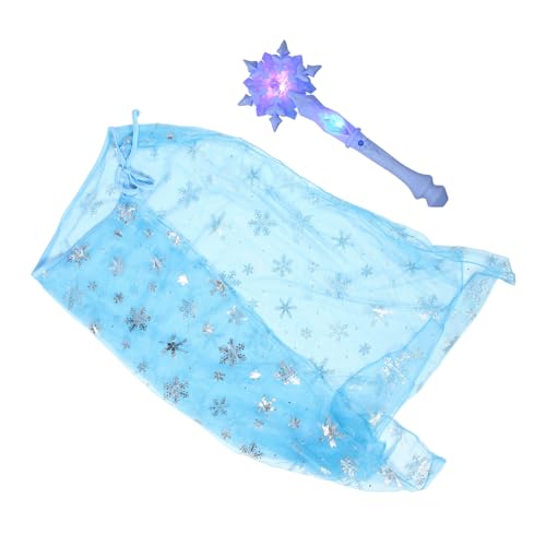 Ipetboom Leuchtender Schneeflocken Zauberstab und Zartes Cosplay Umhang für Mädchen Kinderfreundliches Design Leicht zu Foto Requisit und Kostümzubehör für Rollenspiele von Ipetboom