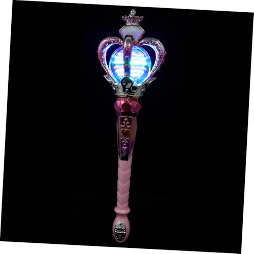 Ipetboom Leuchtender Zauberstab für Junge Mädchen Magischer Drehbarer Feenstab mit Licht und Musik Kindersicheres für Geburtstagsfeiern und Bühnenauftritte Batteriefrei Glitzerndes Design von Ipetboom
