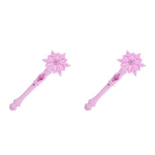 Ipetboom Leuchtstab: 2 Stück Leuchtender Schneeflockenstab Leuchtender Prinzessinnenstab mit Ton für Die Geburtstagsparty von Kindern Und Mädchen Rosa von Ipetboom