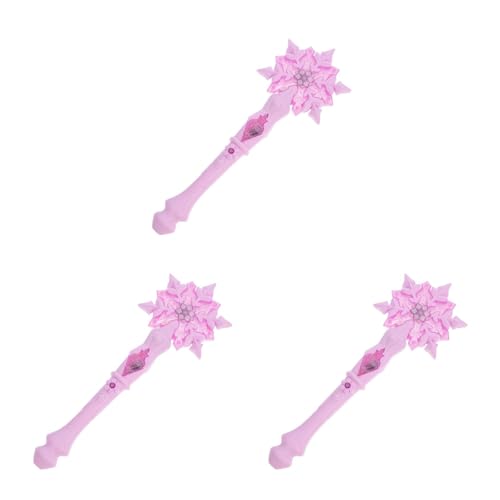 Ipetboom Leuchtstab: 3-Teiliger Leuchtender Schneeflockenstab Leuchtender Prinzessinnenstab mit Ton für Die Geburtstagsparty von Kindern Und Mädchen Rosa von Ipetboom