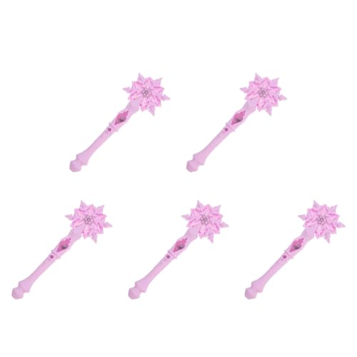 Ipetboom Leuchtstab: 5 Stück Leuchtender Schneeflockenstab Leuchtender Prinzessinnenstab mit Ton für Die Geburtstagsparty von Kindern Und Mädchen Rosa von Ipetboom