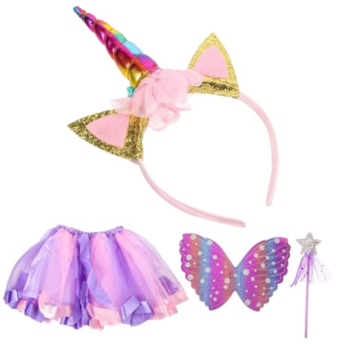 Ipetboom Mädchen Feenkostüm mit Flügeln Tüllrock Einhorn Haarreif und Zauberstab Bühnenkostüm für Wiederverwendbares Party und Festival Outfit Komfortabel und Farbenfroh Ipetboom Mädchen Feenkostüm mit Flügeln Tüllrock Einhorn Haarreif und Zauberstab Bühnenkostüm für Wiederverwendbares Party und Festival Outfit Komfortabel und Farbenfroh von Ipetboom