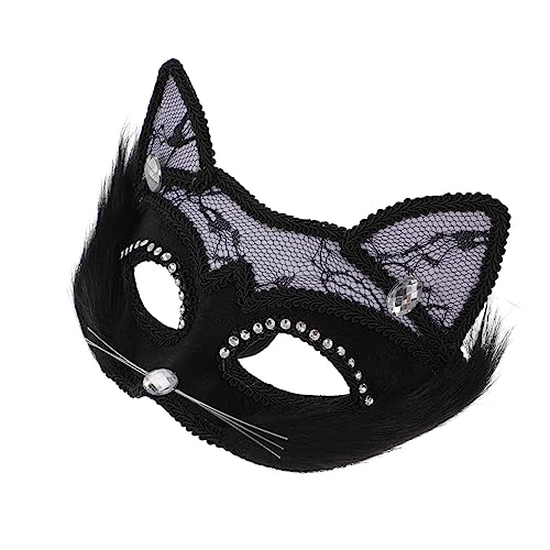 Ipetboom Masquerade Cat Maske Spitze Handbemalt Tiermasken für Halloween und Karneval Cosplay Kostüm Zubehör Schwarze Katzen Gesichtsmaske für Party und Fasching Ipetboom Masquerade Cat Maske Spitze Handbemalt Tiermasken für Halloween und Karneval Cosplay Kostüm Zubehör Schwarze Katzen Gesichtsmaske für Party und Fasching von Ipetboom
