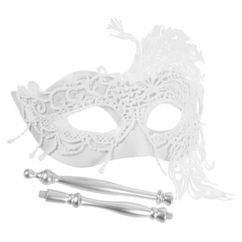 Ipetboom Masquerade Maske Damen Spitzen Handheld Maske aus Kunststoff und Spitze für Karneval Halloween Party Cosplay Bühnenaufführung Komfortable Weiß Großer Pfau Ipetboom Masquerade Maske Damen Spitzen Handheld Maske aus Kunststoff und Spitze für Karneval Halloween Party Cosplay Bühnenaufführung Komfortable Weiß Großer Pfau von Ipetboom