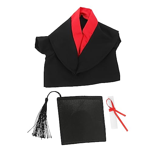 Ipetboom Mini Abschlussbär Kleidung Set mit Doktorhut und Robe Weiches DIY Abschlusskostüm für Plüschbären Einfach Anzuziehen als Partydeko und Ipetboom Mini Abschlussbär Kleidung Set mit Doktorhut und Robe Weiches DIY Abschlusskostüm für Plüschbären Einfach Anzuziehen als Partydeko und von Ipetboom