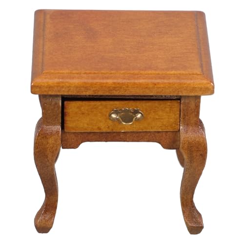 Ipetboom Mini Nachttisch Schlafzimmer Nachttisch Maßstab 112 Beistelltisch Puppenhaus Stuhl Möbel Miniaturtisch Mit Schublade Miniatur Möbelzubehör Vintage Nachttisch Holz von Ipetboom