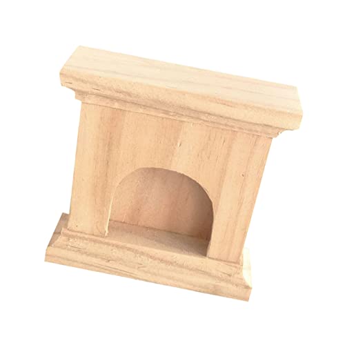 Ipetboom Miniatur Kamin Modell aus Naturholz Dekoratives Puppenhaus Zubehör Realistische Nachbildung mit Glatter Oberfläche Kreatives DIY für Puppenhaus Wohnzimmer Holz Accessoire von Ipetboom