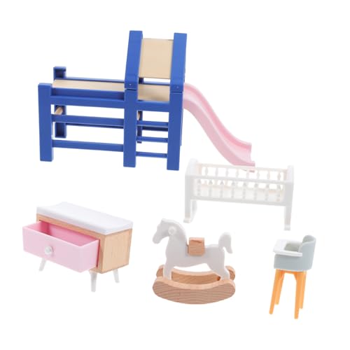 Ipetboom Miniatur Puppenhaus Schlafzimmer Teiliges Kinderzimmermöbel mit Rutschbahn Schaukelpferd Kinderstuhl Puppenhausmöbel Sanften Farben Leicht Montierbar für Interaktives Ipetboom Miniatur Puppenhaus Schlafzimmer Teiliges Kinderzimmermöbel mit Rutschbahn Schaukelpferd Kinderstuhl Puppenhausmöbel Sanften Farben Leicht Montierbar für Interaktives von Ipetboom