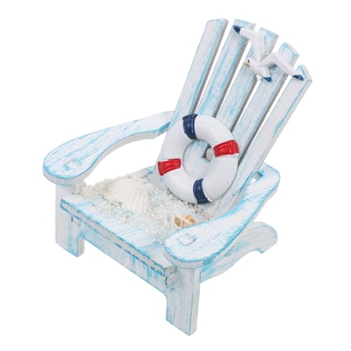 Ipetboom Miniatur Strandstuhl Telefonhalter Mediterraner Stil Deko Puppenhaus Mini Stuhl Modell Desktop Handyhalterung Meer Thema Blau von Ipetboom
