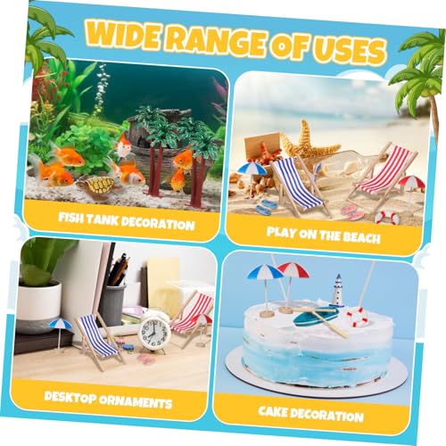 Ipetboom Miniature Strandzubehör Teilig Robustes Kunststoff Mikrolandschafts Deko für Puppenhaus Vielseitig Kombinierbar Realistische Miniatur Strandfiguren für Kreative Strandgestaltung von Ipetboom