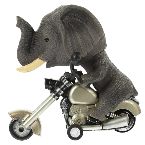 Ipetboom Motorbike Modell Tierfigur Elefant Rückziehmotor Kunststoff Robust Lebensecht Pädagogisch Fördernd Kompakt zum Drinnen von Ipetboom