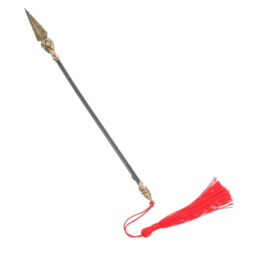 Ipetboom Nezha Model mit Feuerspitzen tragbare Spielzeugfeuerlanze Cosplay -Accessoires Cosplay feuergepackte Lanze- Metallfeuerlanze Zinklegierung Black von Ipetboom