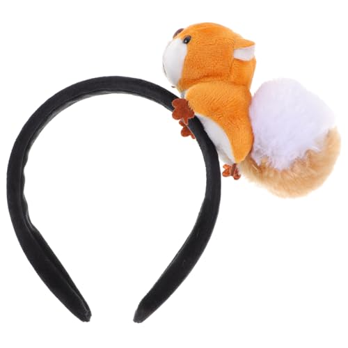 Ipetboom Niedlicher Eichhörnchen Haarreif aus Weichem Plüsch Rutschfestes Tier Stirnband für Erwachsene für Party Cosplay und Festliche Anlässe von Ipetboom