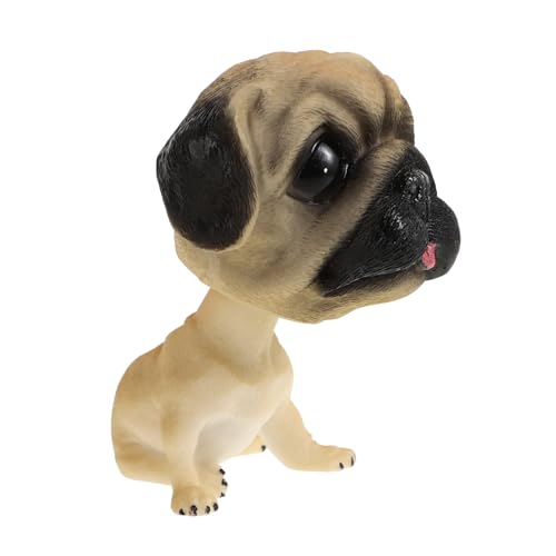 Ipetboom Niedlicher Wackelkopf Hund Auto Dekoration Resin Bobblehead Lustiger Schwingender Hund für Armaturenbrett Einfache Installation Attraktives Autozubehör für Kleine Hunde Fans von Ipetboom