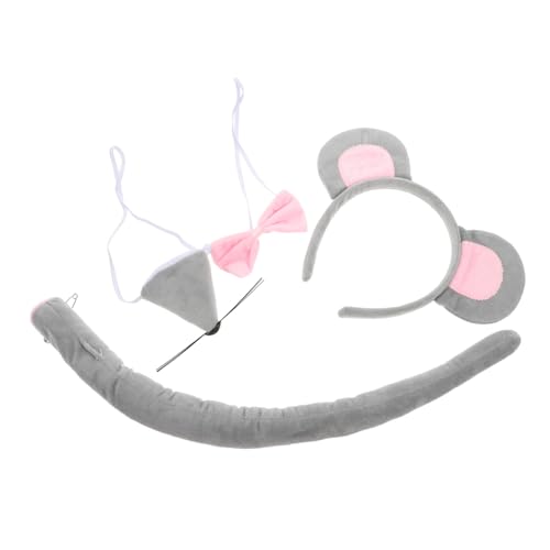 Ipetboom Niedliches Kostüm Set Teilig mit Weichem Grauen Ohr Haarreif Passender Nase und Pinker Fliege Bequemes Leichtes Party und Karneval Zubehör für Cosplay Ipetboom Niedliches Kostüm Set Teilig mit Weichem Grauen Ohr Haarreif Passender Nase und Pinker Fliege Bequemes Leichtes Party und Karneval Zubehör für Cosplay von Ipetboom