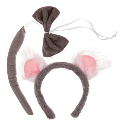 Ipetboom Ohr Stirnband Satz mit Fliege und Süßes Tierkostümzubehör für Cosplay Partys und Bühnenaufführungen von Ipetboom