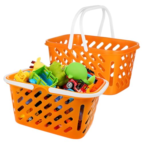 Ipetboom Osterkörbe Für Kinder: 6 Stück Tragbarer Spielzeug-Einkaufskorb Mini-Einkaufskorb Mit Griffen Kleiner Aufbewahrungskorb Spielzeug-Ostereierkörbe Partygeschenke Osterkorb von Ipetboom
