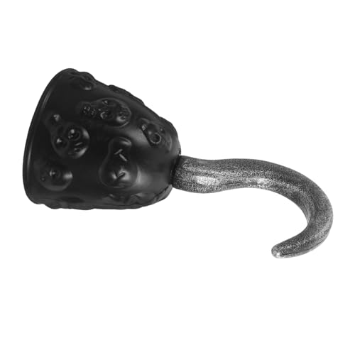 Ipetboom Piratenhaken Piraten-Performance-Requisiten Party-Performance-Hooks Vintage Hakenstütze Halloween-kostüme Stütze Piratenkostüm-Requisite Halloween-schmuck Kostümhaken Black PVC von Ipetboom