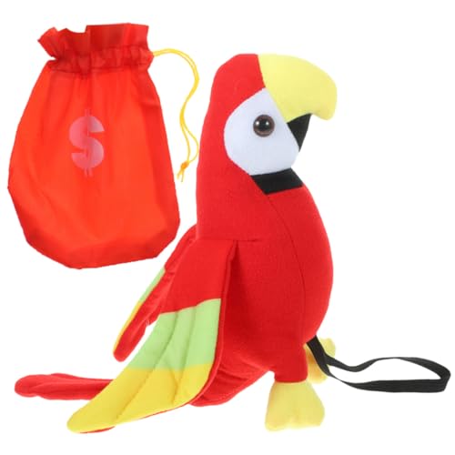 Ipetboom Piratenkostüm Schulterpapagei Plüsch Vogel Kuscheltier Leichtes Piraten Accessoire für Fasching Karneval Party Teiliges von Ipetboom
