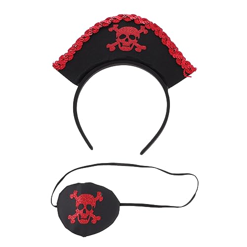 Ipetboom Piratenkostüm Set Haarband mit Totenkopf Augenklappe Halloween Cosplay Zubehör für Kostümparty und Bühnenauftritt Ipetboom Piratenkostüm Set Haarband mit Totenkopf Augenklappe Halloween Cosplay Zubehör für Kostümparty und Bühnenauftritt von Ipetboom