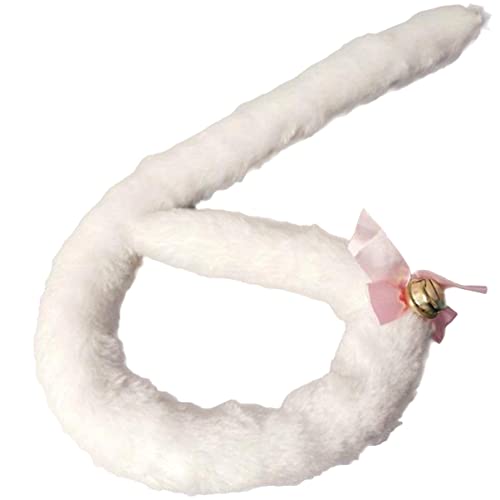Ipetboom Plüsch Katzenschwanz Mit Abnehmbarer Glocke Für Cosplay Kostümpartys Weißes Katzenkostüm Zubehör Für Halloween Weihnachten Themenfeiern von Ipetboom