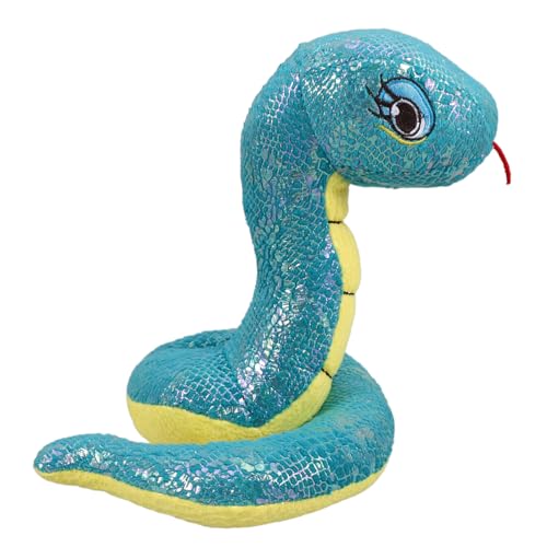 Ipetboom Plüsch Schlange Weiches Tier mit Glitzerndem Design Realistische Dekoration für Party Halloween Bühnenauftritte Kindgerechtes Kuscheltier Blaues Maskottchen von Ipetboom