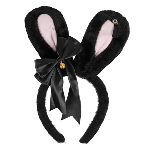 Ipetboom Plüsch hasenohren Haarreif mit Schleife Weicher Bunny Headband für Ostern Dekoratives Stirnband für Damen und Mädchen Bequemes Cosplay accessoire Leichter Haarschmuck von Ipetboom