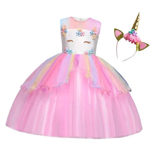 Ipetboom Prinzessin Kleid mit Tüllrock und Goldenem Haarreif Festliches Ballkleid für Mädchen für Geburtstag Cosplay und Bühnenauftritte Rosa und Goldfarben Ipetboom Prinzessin Kleid mit Tüllrock und Goldenem Haarreif Festliches Ballkleid für Mädchen für Geburtstag Cosplay und Bühnenauftritte Rosa und Goldfarben von Ipetboom