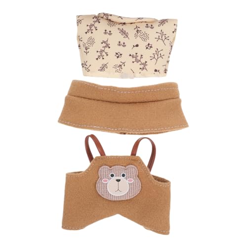 Ipetboom Puppenkleidung Set Kawaii-Outfits Babypuppenkleidung Puppen-Outfits Zubehör für Puppenkostüme Puppenspielzeugkostüm Puppenoverall Modepuppenkleidung Puppenanzug Stoff Khaki von Ipetboom