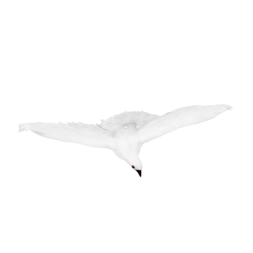 Ipetboom Realistische Weiße Taube Gartendekoration Künstliche Fliegende Taubenfigur mit Feinen Details Wetterfestes Vogelmodell für Garten Terrasse Balkon und Rasenbereich von Ipetboom