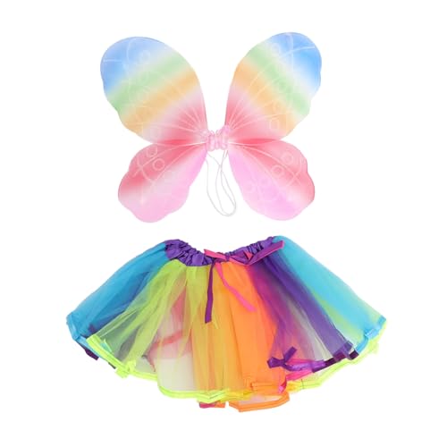 Ipetboom Regenbogen Tüllrock und Schmetterlingsflügel für Mädchen Party kostüm Bequemes Schimmerndes Material für Ballett Karneval Geburtstag Tanz und Fotoshooting Ipetboom Regenbogen Tüllrock und Schmetterlingsflügel für Mädchen Party kostüm Bequemes Schimmerndes Material für Ballett Karneval Geburtstag Tanz und Fotoshooting von Ipetboom