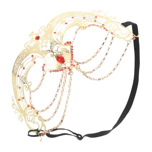 Ipetboom Rhinestone Gold Halbes Gesicht Mit Fransen Tassel Kette Handgefertigt Leicht Für Halloween Kostüm Ball Party Zubehör Ipetboom Rhinestone Gold Halbes Gesicht Mit Fransen Tassel Kette Handgefertigt Leicht Für Halloween Kostüm Ball Party Zubehör von Ipetboom