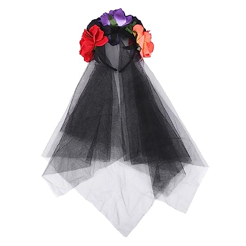 Ipetboom Rosenblütenschleier Haarreif Halloween Haar Kopfschmuck Für Party von Ipetboom