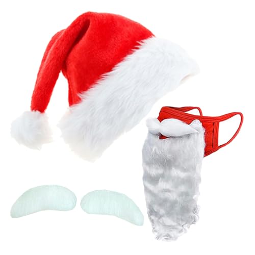 Ipetboom Santa Claus Kostüm Zubehör Teilig Rote Nikolausmütze mit Bommel Hochwertiger und Augenbrauen für Weihnachten Cosplay Erwachsene Festliche Verkleidung Ipetboom Santa Claus Kostüm Zubehör Teilig Rote Nikolausmütze mit Bommel Hochwertiger und Augenbrauen für Weihnachten Cosplay Erwachsene Festliche Verkleidung von Ipetboom