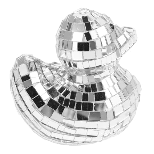 Ipetboom Silberne Disco Spiegelkugel Ente Glasornament Reflektierend Spielend Hängend Dekoration Für Party Hochzeit Garten Fenster Deko von Ipetboom
