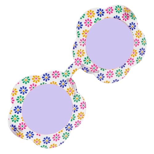 Ipetboom Sonnenbrille Kleine Blumenmuster Leicht Lustig Partybrille für Mädchen Geburtstagsdeko Trendige Transparente Flower Print Brille mit Gläsern für Foto und Alltag von Ipetboom