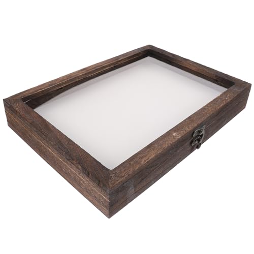 Ipetboom Specimen Frame Case aus Massivem Holz mit Klarem Deckel Vintage Insektenproben Schaukasten Stabil und Multifunktional für Insekten Schmuck Münzen und Kleine Sammlungen Tragbar und von Ipetboom
