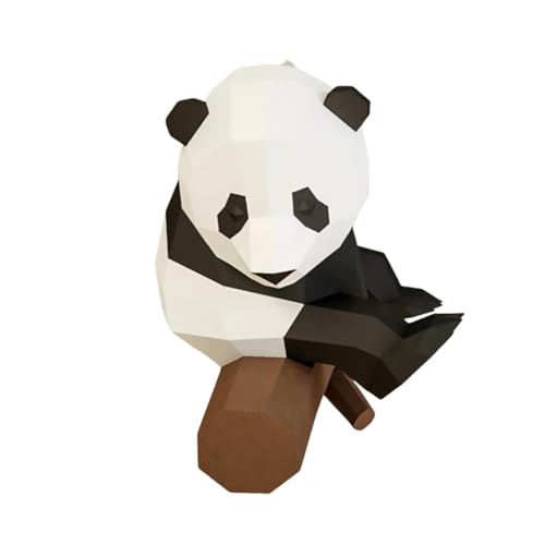 Ipetboom Stereoskopisches Papiermodell Sitzender Panda Geometrisches Origami DIY Bastelpapier Handgeformte Dekoration für Erwachsene und Festival von Ipetboom
