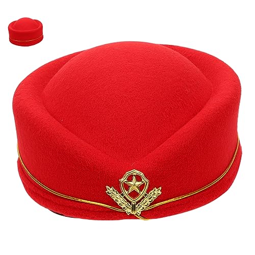 Ipetboom Stewardess Hut Flugbegleiterin Kostüm Zubehör Cosplay Accessoire für Halloween Partys und Bühnenauftritte Ergonomisches Design Leicht und von Ipetboom