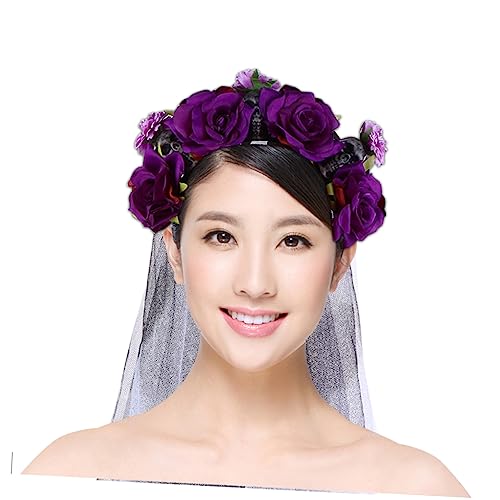 Ipetboom -Stirnband haarreif halloween haarreifen halloween Rose flower headband Dekorationen Halloween-Haarband Stirnbänder Schädel Blume Haarreifen -Haarband Violett Ipetboom -Stirnband haarreif halloween haarreifen halloween Rose flower headband Dekorationen Halloween-Haarband Stirnbänder Schädel Blume Haarreifen -Haarband Violett von Ipetboom