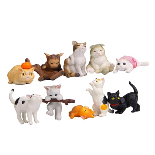 Ipetboom Teiliges Katzenfigurenset aus Hochwertigem Kunststoff Stabile Tischdekoration mit Niedlichen Kätzchen Designs Langlebig oder Wohnaccessoire von Ipetboom