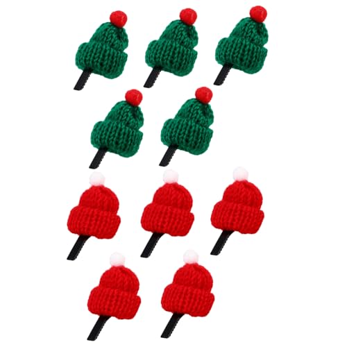 Ipetboom Teiliges Weihnachtsmützen Haarklammern Kleine Nikolausmützen Haarspangen Langlebig und Bequem Festlicher Haarschmuck für Weihnachtsfeiern Rot Grün Mix von Ipetboom