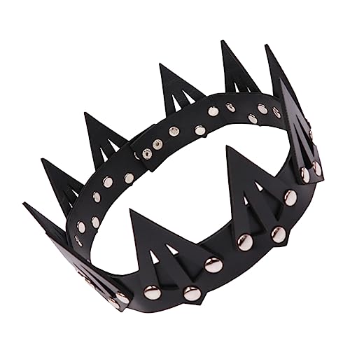 Ipetboom Tiara Party Cosplay Krone Haarband Königin Krone Haarband mit stacheliger Krone Karneval-Kronen-Stirnband Kronstirnband für Mädchen Kopfstückhaarzubehör für Frauen Leder Schwarz Ipetboom Tiara Party Cosplay Krone Haarband Königin Krone Haarband mit stacheliger Krone Karneval-Kronen-Stirnband Kronstirnband für Mädchen Kopfstückhaarzubehör für Frauen Leder Schwarz von Ipetboom
