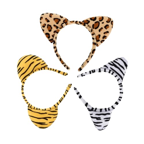Ipetboom Tier Ohr Stirnbänder Aus Plüsch Lustige Haarnetz Accessoires Für Leopard Zebra Und Tiger Design Für Partys Und Kostüme von Ipetboom